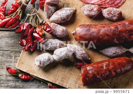 Sausages and chili peppers Sausages and chili peppers 9955671