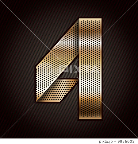 Number metal gold ribbon - 4 - four Number metal gold ribbon - 4 - four 9956605