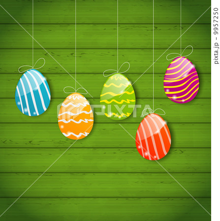 Easter colorful eggs on wooden texture Easter colorful eggs on wooden texture 9957250