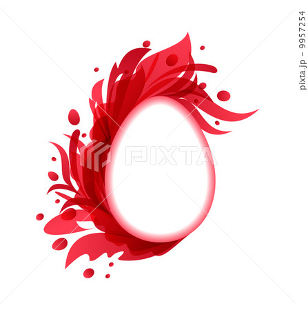 Easter flourish egg in transparent grunge style 9957254