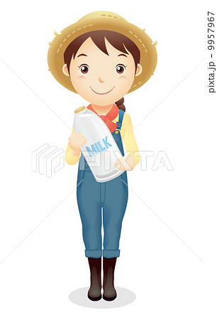 麦藁帽子の女性イラスト 麦藁帽子の女性イラスト 9957967