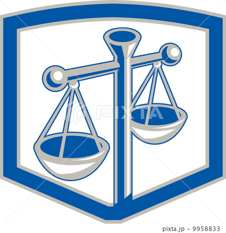 Scales of Justice Shield Retro 9958833