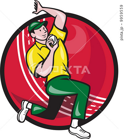 Cricket Fast Bowler Bowling Ball Side 9959559