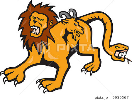 Chimera Attacking Front Cartoon 9959567