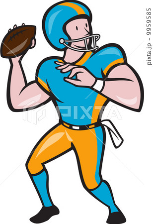 American Football Quarterback QB Throwing Cartoonのイラスト素材 [9959585] - PIXTA