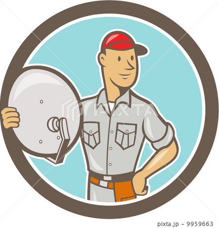 Cable TV Installer Guy Cartoon Cable TV Installer Guy Cartoon 9959663