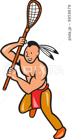 Native American Lacrosse Player Crosse Stick 9959679