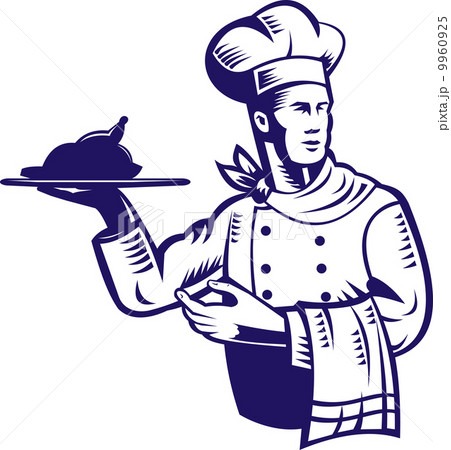 chef cook with roast chicken 9960925