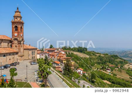 Church and hills of Piedmont, Italy. Church and hills of Piedmont, Italy. 9962948