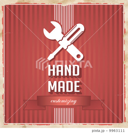 HandMade Concept on Red in Flat Design. 9963111