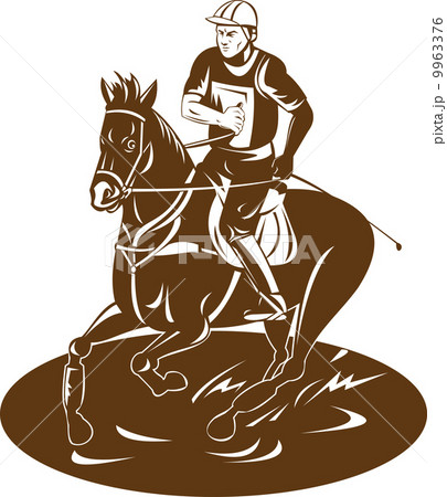 equestrian riding horseのイラスト素材 [9963376] - PIXTA