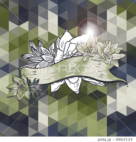 Ribbon on a geometric background 9963534