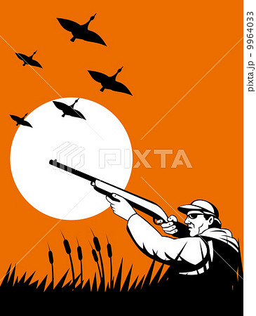 hunter aiming shotgun rifle 9964033