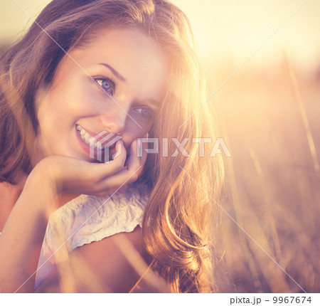 Beauty Fresh Romantic Girl Outdoors. Nature Beauty Fresh Romantic Girl Outdoors. Nature 9967674