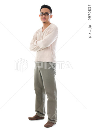 Full body Asian man in casual wear Full body Asian man in casual wear 9970837