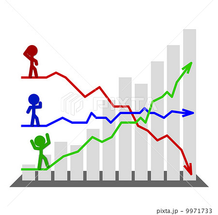 シンプルな業績グラフのイラスト素材