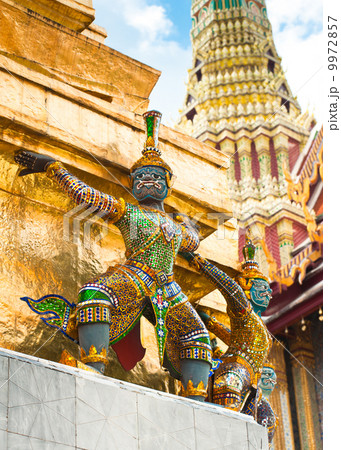 Style statue of Guard at Wat Phra Kaeo Temple. Bangkok, Thailand Style statue of Guard at Wat Phra Kaeo Temple. Bangkok, Thailand 9972857