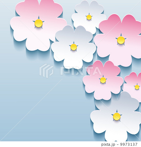 Abstract floral stylish background with 3d flowers sakura Abstract floral stylish background with 3d flowers sakura 9973137