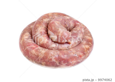 raw sausage isolated on white background raw sausage isolated on white background 9974062