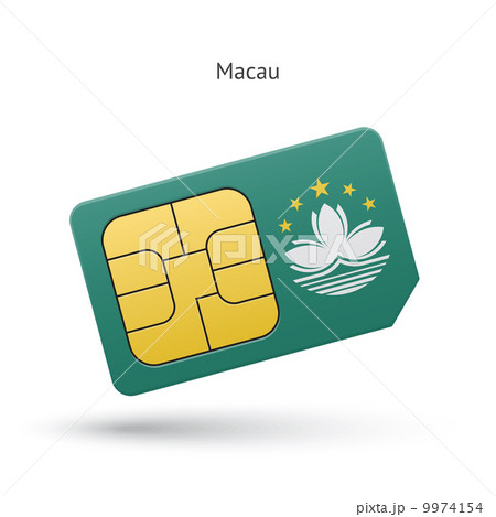 Macau mobile phone sim card with flag. Macau mobile phone sim card with flag. 9974154