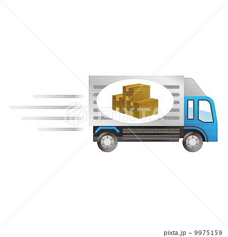 トラック 荷物 商品のイラスト素材