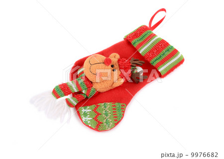 Decorative christmas sock with deer. Decorative christmas sock with deer. 9976682