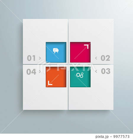 Website Template White 4 Squares 4 Options PiAd 9977573