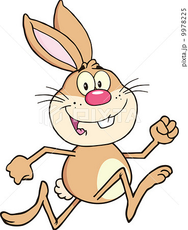 Smiling Rabbit Cartoon Character Running Smiling Rabbit Cartoon Character Running 9978225