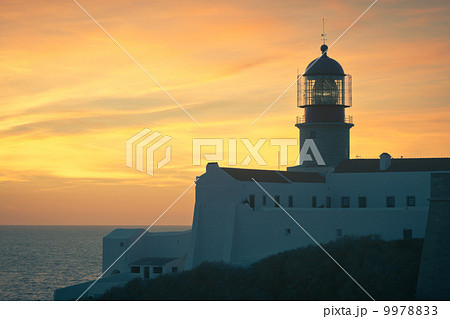 Lighthouse of Cabo Sao Vicente, Sagres, Portugal at Sunset 9978833