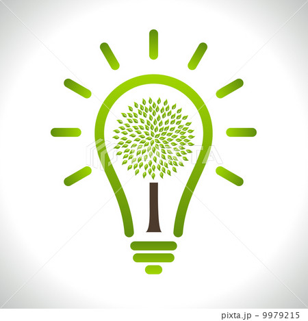 Modern infographic template. Light bulb with Green tree icon ins 9979215