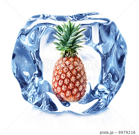 ice cube isolated and pineapple ice cube isolated and pineapple 9979216