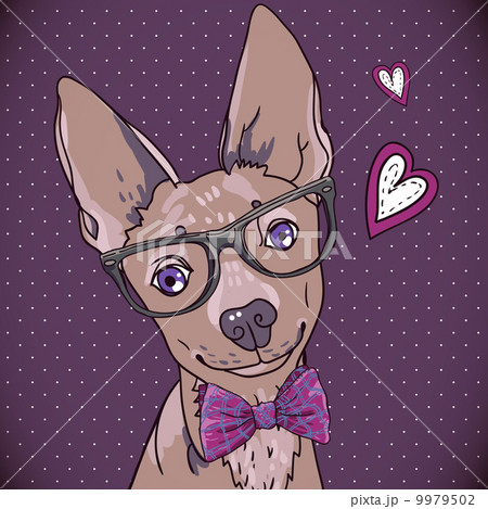 Hipster background with a dog Hipster background with a dog 9979502