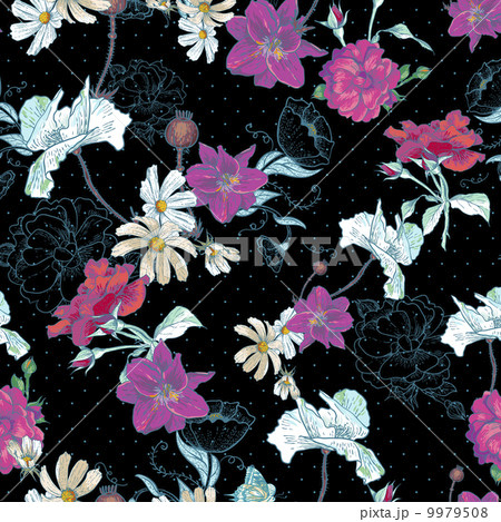 Beautiful Seamless Vintage Floral Background Beautiful Seamless Vintage Floral Background 9979508