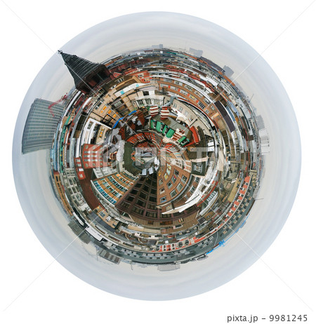 spherical view of London houses 9981245