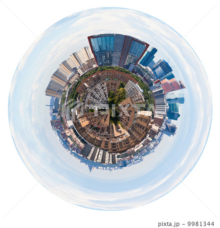 spherical panorama of Moscow with tower buildings spherical panorama of Moscow with tower buildings 9981344