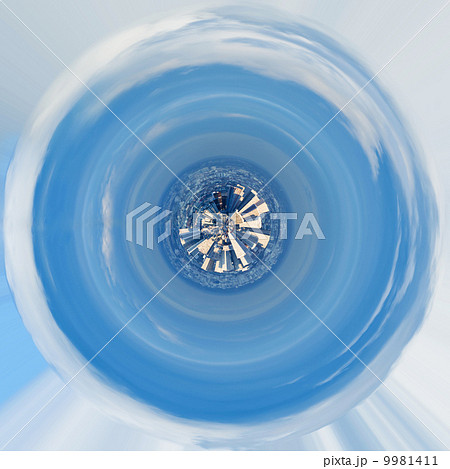 spherical panorama of Paris under blue sky spherical panorama of Paris under blue sky 9981411