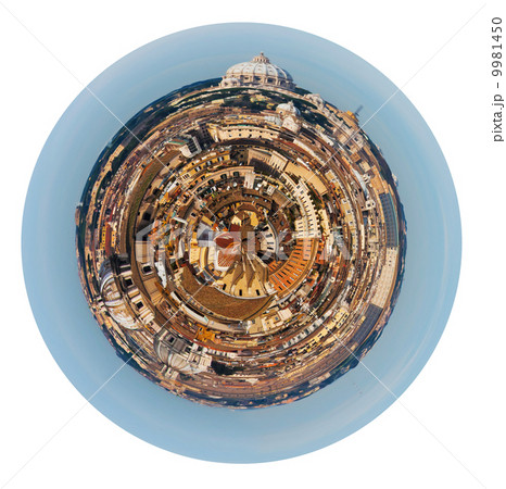 view of old town and St Peter Basilica, Rome 9981450