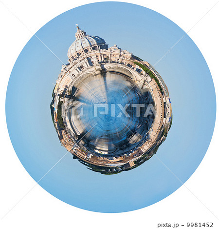 Tiber river and St Peter Basilica in Rome 9981452