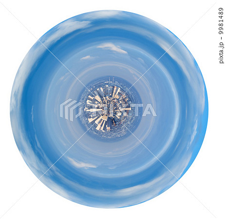 spherical panorama of big city Paris 9981489