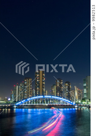 永代橋のライトアップ 9982513