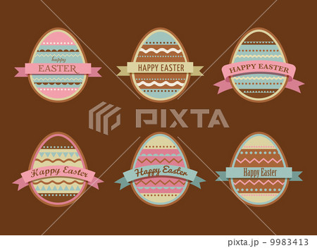 Happy Easter - set of stylish eggs icons Happy Easter - set of stylish eggs icons 9983413