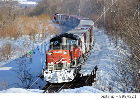 2014/03/09　石北本線　遠軽－安国　JR貨物　DD51-1165（鷲別）＋コキ＋DD51-1150（鷲別）　石北臨貨 9984521