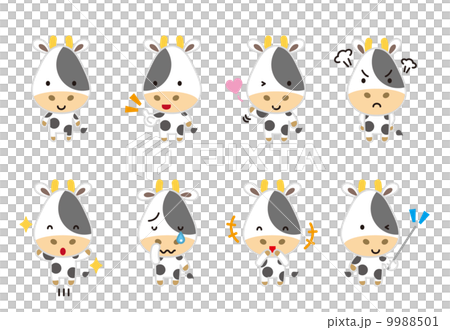 Beef Holstein pose facial expression set 9988501