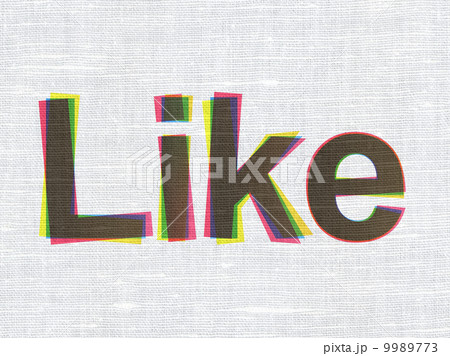 Social media concept: Like on fabric texture background Social media concept: Like on fabric texture background 9989773
