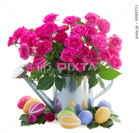 pink roses with easter eggs pink roses with easter eggs 9990551