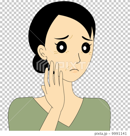 しわ　女性　イラスト　肌トラブル 9991141