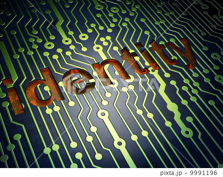 Protection concept: Identity on circuit board background Protection concept: Identity on circuit board background 9991196