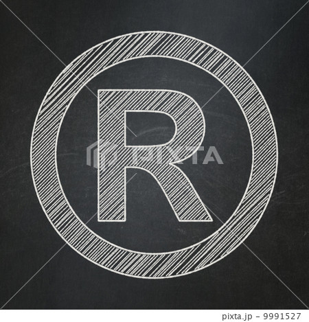 Law concept: Registered on chalkboard background Law concept: Registered on chalkboard background 9991527