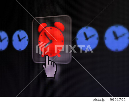 Time concept: Alarm Clock on digital computer screen Time concept: Alarm Clock on digital computer screen 9991792