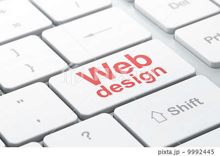 SEO webdesign concept: Web Design on computer keyboard background 9992445